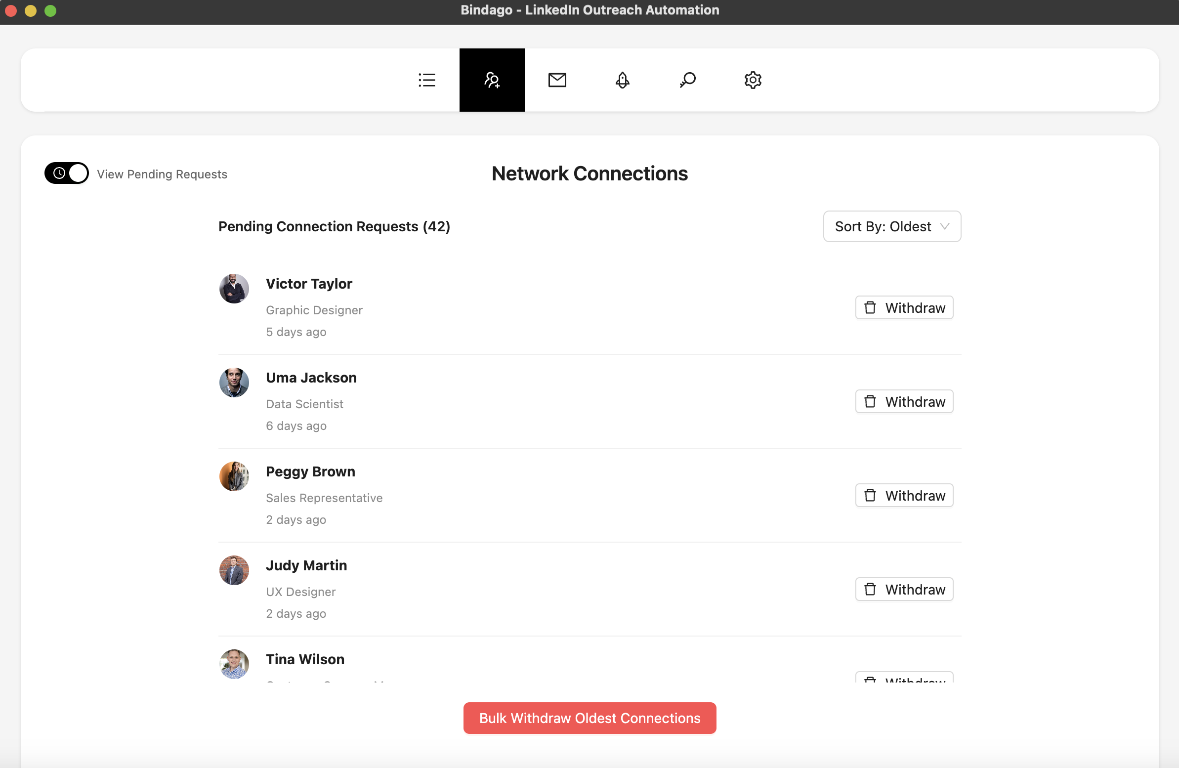 Pending Connections Dashboard