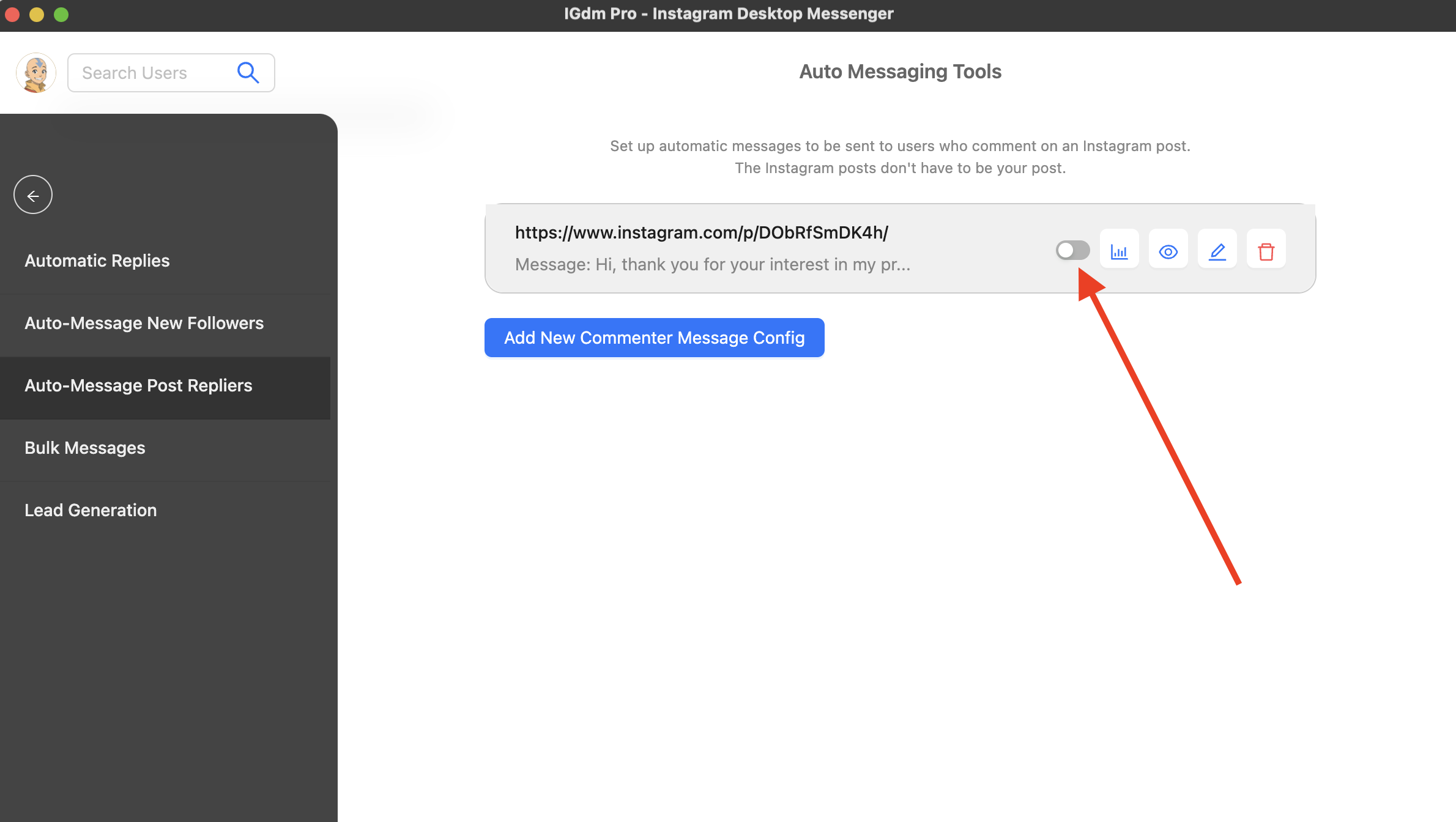 IGdm Pro enable commenters auto dm