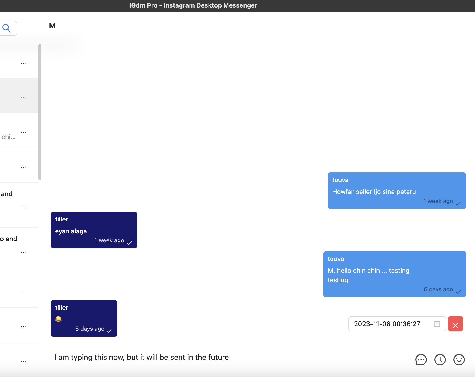 IGdm Pro Type Message To Schedule