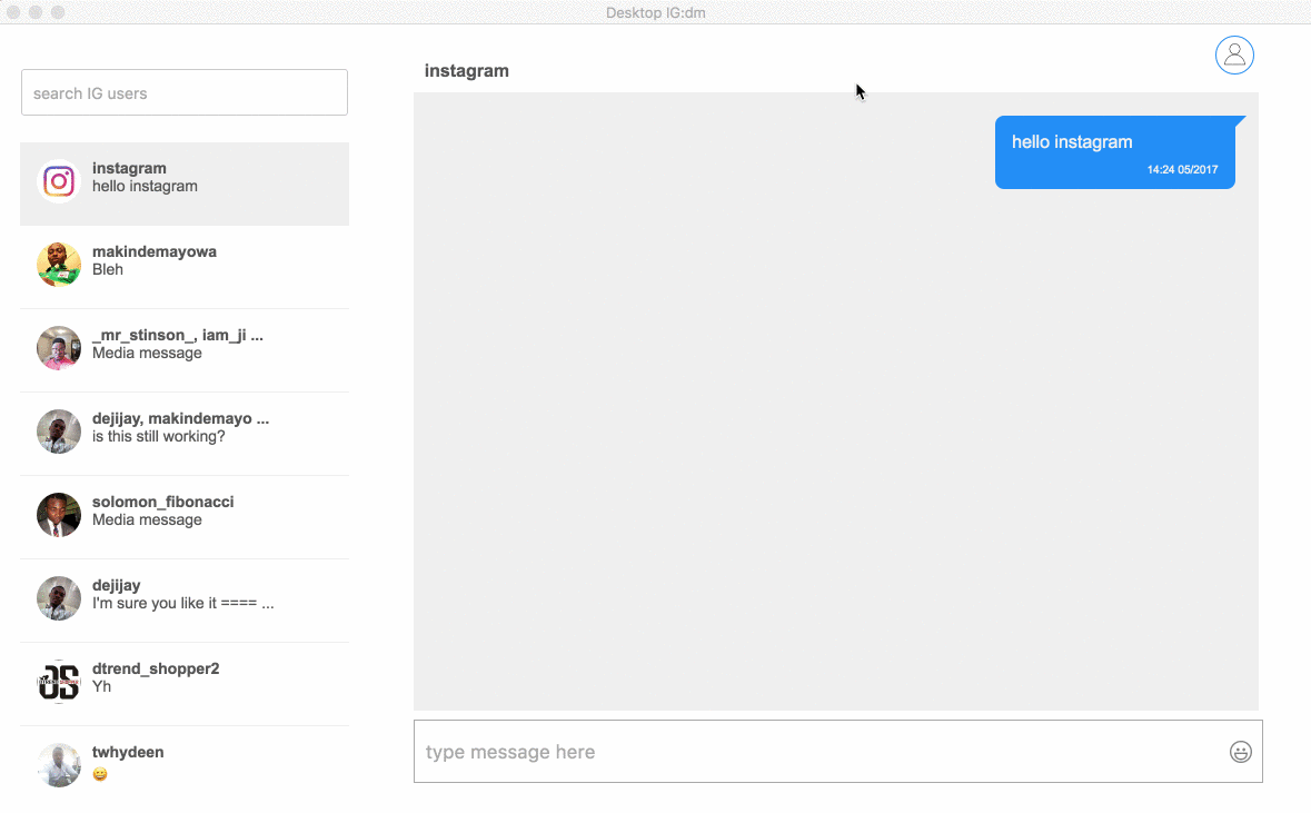 Instagram direct message on chrome